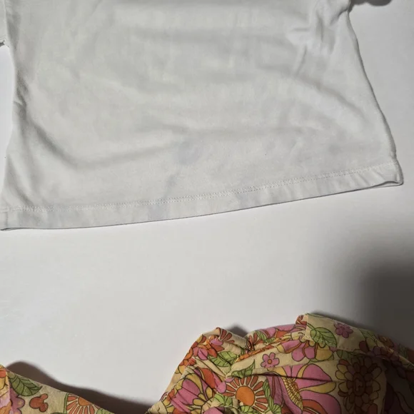 4T Girls' Floral Skirt With Matching Tops - Pink, White and Yellow - Picture 15 of 16